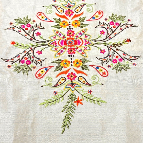 unbranded Dining Embroidered Silk Table Runner 7 X 3 Botanical